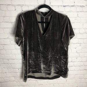 Madewell velvet choker top